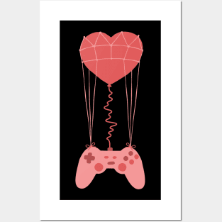 Video Gamer Heart Controller amer Heart Controller Valentine's Day Posters and Art